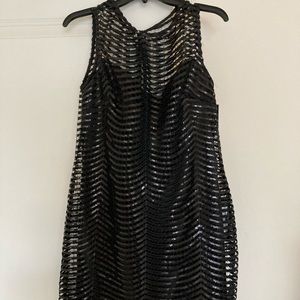Size 10. Black sequins cocktail dress.